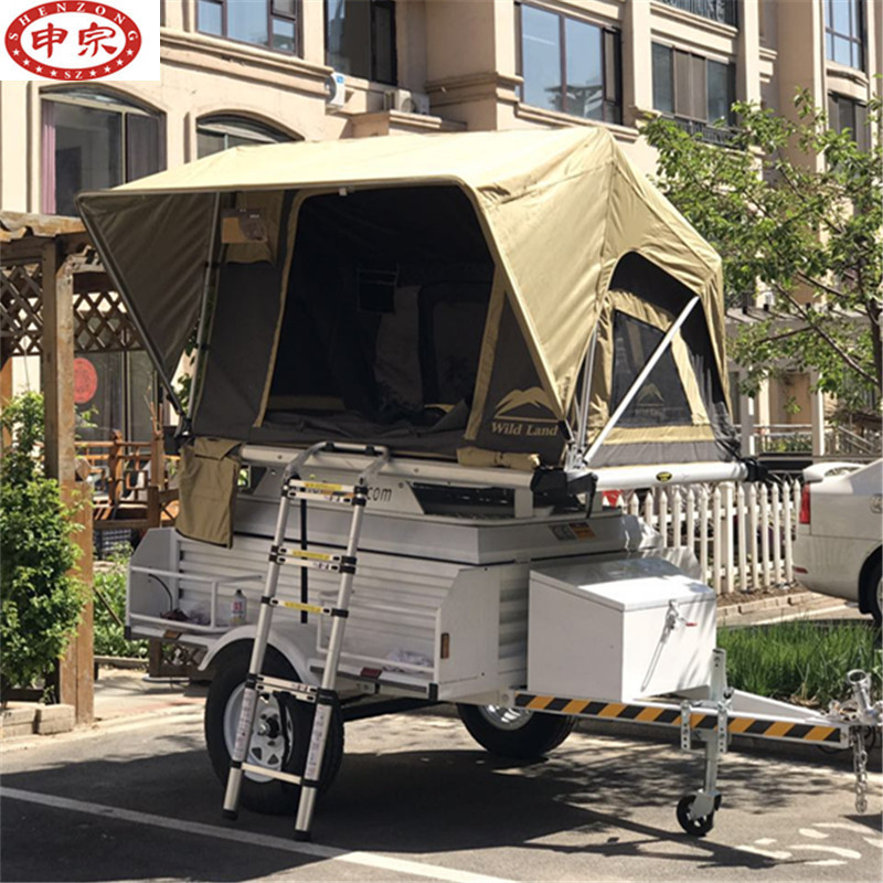 off road camper motorcycle tipping tent trailer