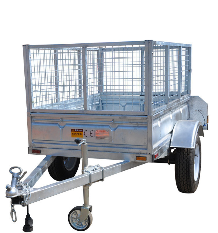 8 x 5 Single Axle Small Box Galvanised Trailer With Steel Cage