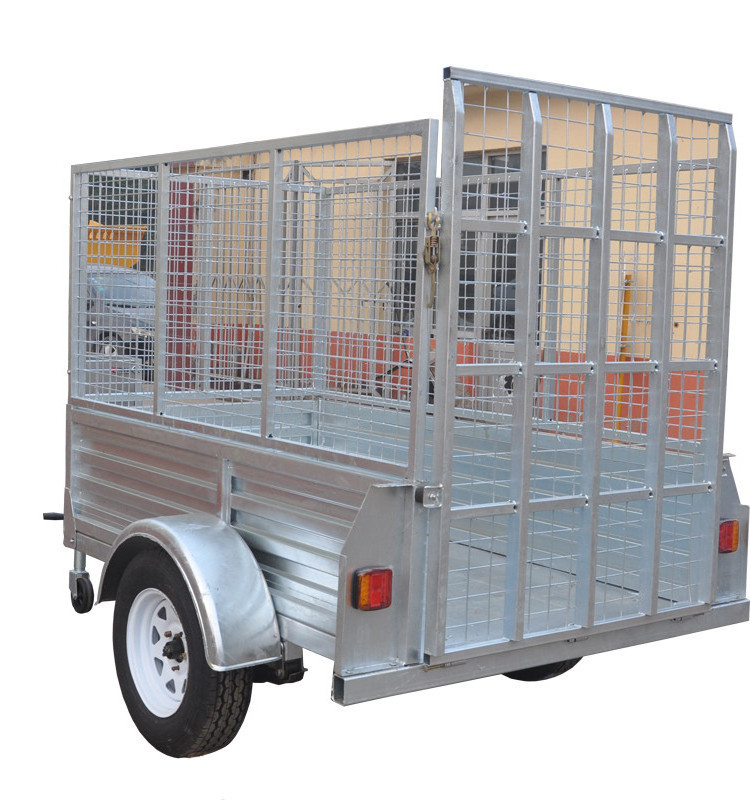 8 x 5 Single Axle Small Box Galvanised Trailer With Steel Cage