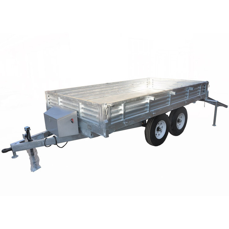 Factory supply 4500kgs hot dip galvanized farm dump utility trailer with ramp