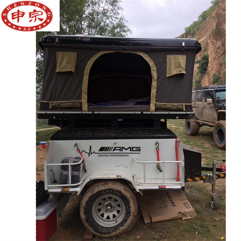 off road camper motorcycle tipping tent trailer