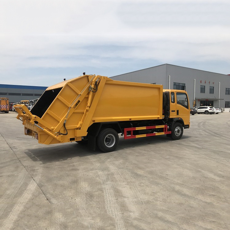 4x2 SINOTRUK HOWO semi-automatic hook arm garbage truck with 10 Ton Loading capacity