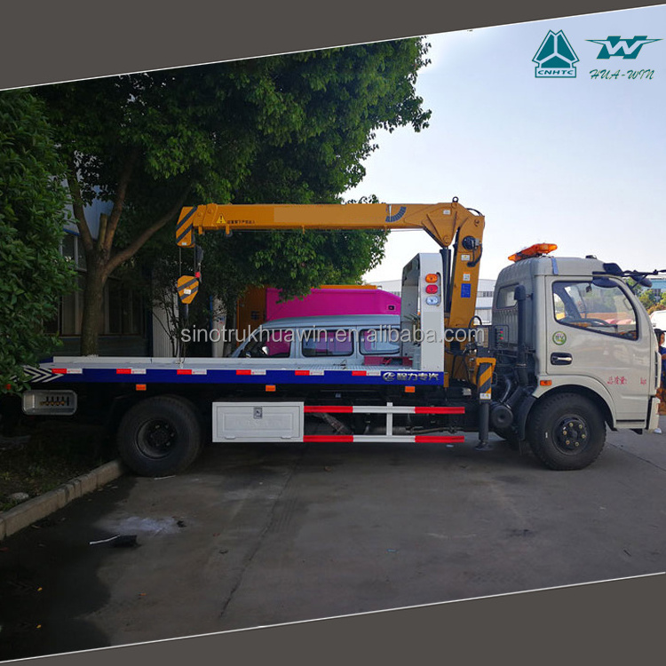 Sino 4 Ton Flatbed Wrecker Truck With Crane 2 Ton 3 Ton China Towing Wreckers