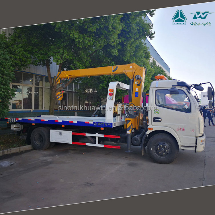 Sino 4 Ton Flatbed Wrecker Truck With Crane 2 Ton 3 Ton China Towing Wreckers