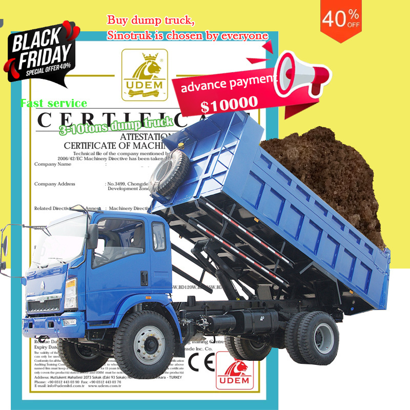 IN PROMOTION!! 12 ton dumper Tipper 4x2 6 Wheel Sand dump Truck Camion Volquete A7 380hp Underground mining dumper truck