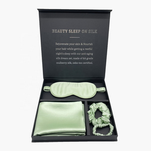 Luxury 100% Silk Pillow Case and Eye Mask Set 22mm Mulberry Silk Pillowcases With Gift Box