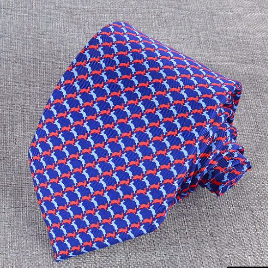 High Quality Men Fashion Neck Tie Custom Lovely Animals Printed Silk Tie