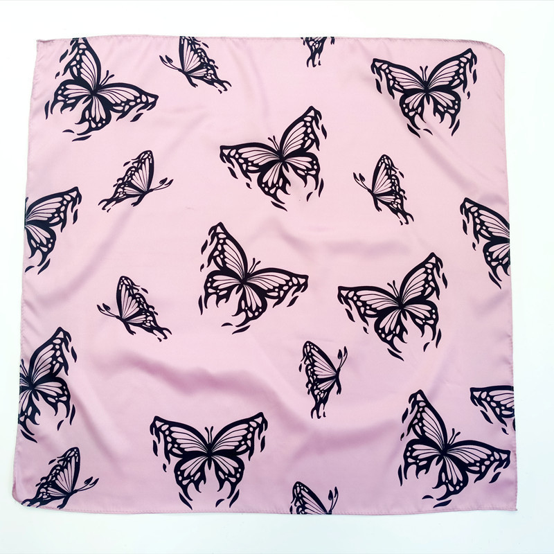 Custom Silk Head Scarves Bandanas 50D Polyester Chiffon Scarf With Logo