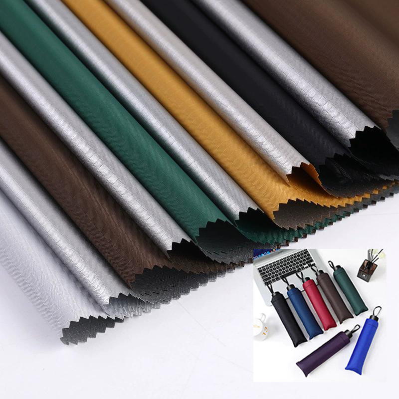 High Quality 210D Oxford Cloth Silver Coated Waterproof Polyester Umbrella Fabric Woven PVC Coating Fabric