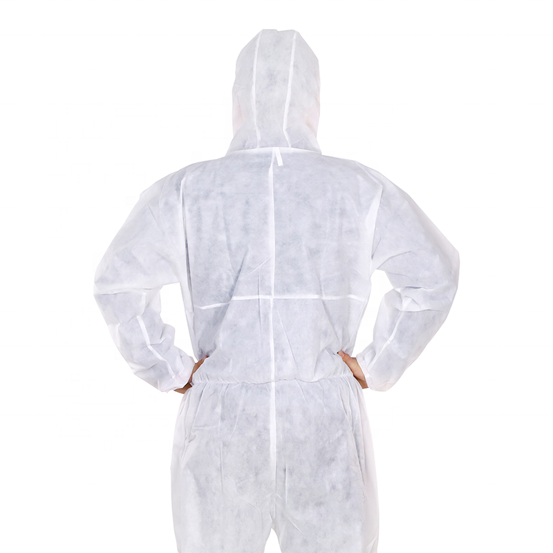 30 50gsm PE PP Medical Protection Suit Safety Disposable Isolation Coverall Work Protection Clothing With Hood And Shoe Cover