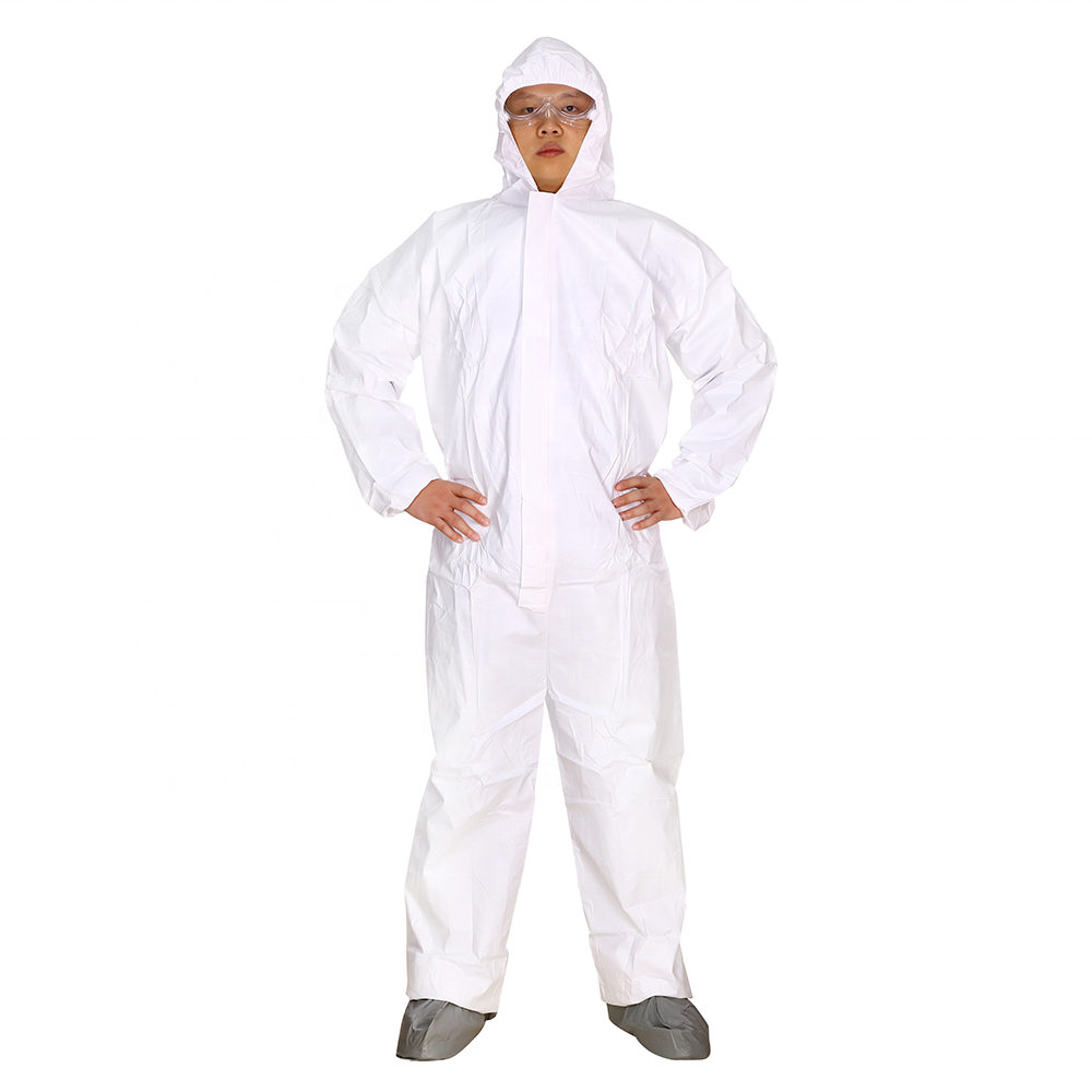 Reflective Disposable Protection Clothing SF Microporous Breathable Coverall With Shoe Cover