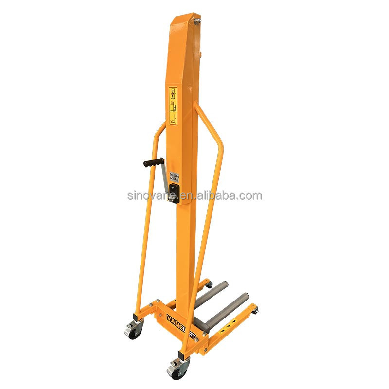 100 200 kg Manual Work Positioner 220 440 lbs Mini Hand Push Winch Lifter Reel Roll Rotate Elevator with PVC Platform