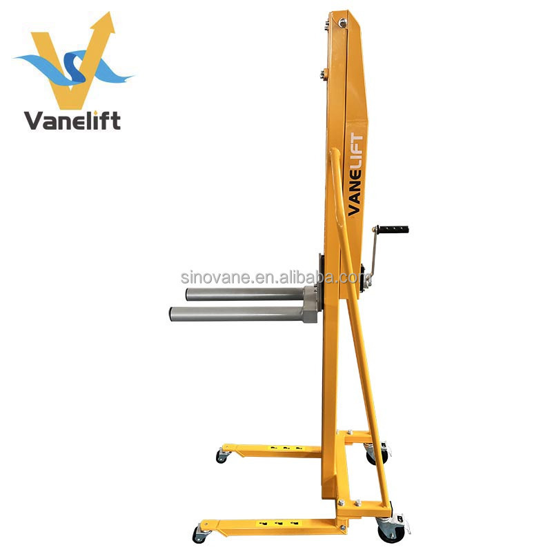 100 200 kg Manual Work Positioner 220 440 lbs Mini Hand Push Winch Lifter Reel Roll Rotate Elevator with PVC Platform