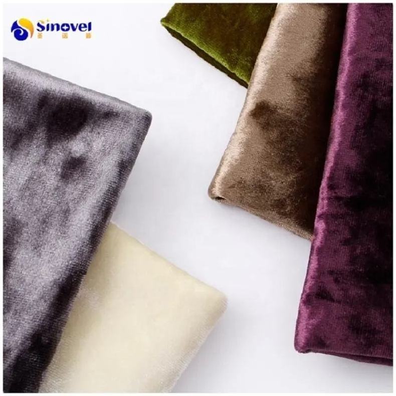 Wholesale 100polyester microfiber shiny ice crushed velvet fabric material for sofa upholstery