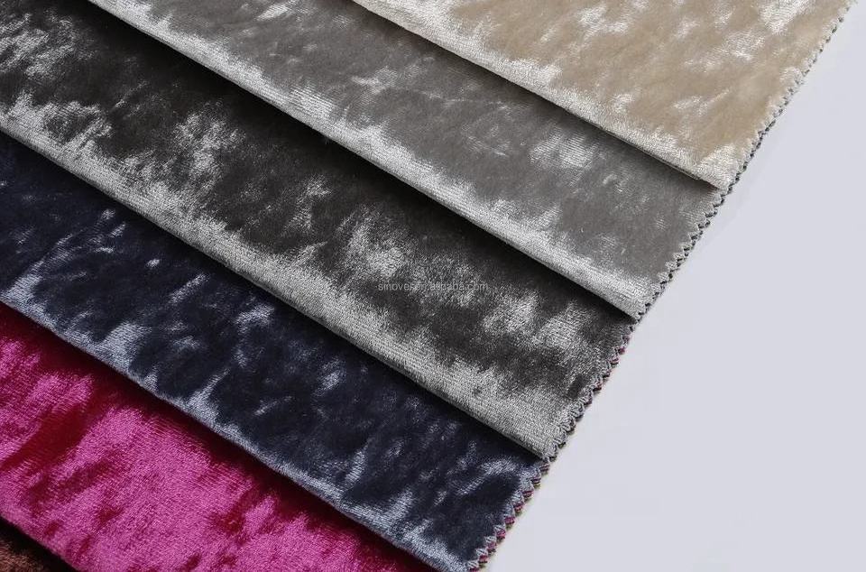 Wholesale 100polyester microfiber shiny ice crushed velvet fabric material for sofa upholstery