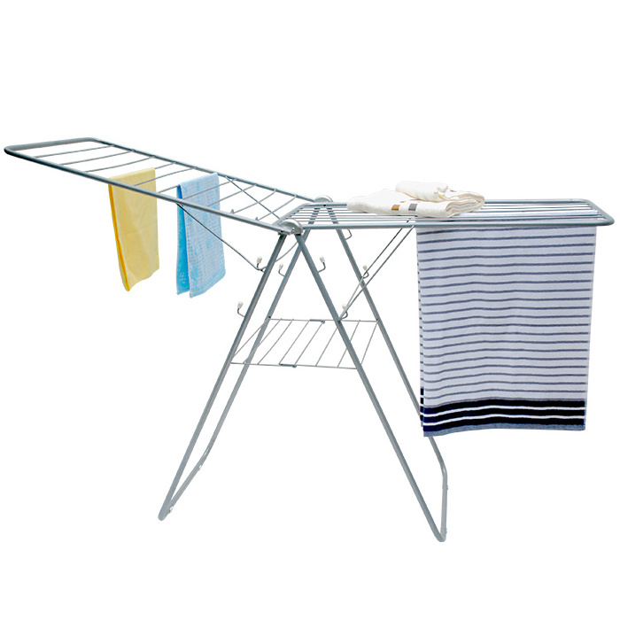 Clothes Rack Rotating Garment Rack /towel Rack Heavy Duty Laundry Airer Folding Steel Living Room Foldable Stainless Steel 4pcs