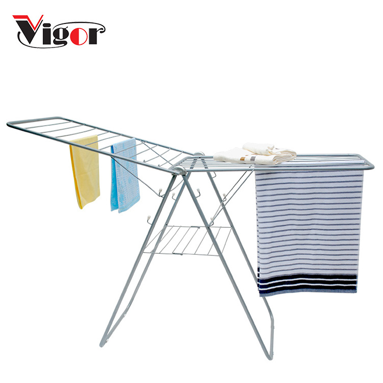 Clothes Rack Rotating Garment Rack /towel Rack Heavy Duty Laundry Airer Folding Steel Living Room Foldable Stainless Steel 4pcs