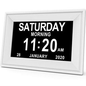 8 inch ips panel Digital Calendar Alarm Clock with Day Date Month Year Desk Clock for seniors, dementia, alzheimer kid young