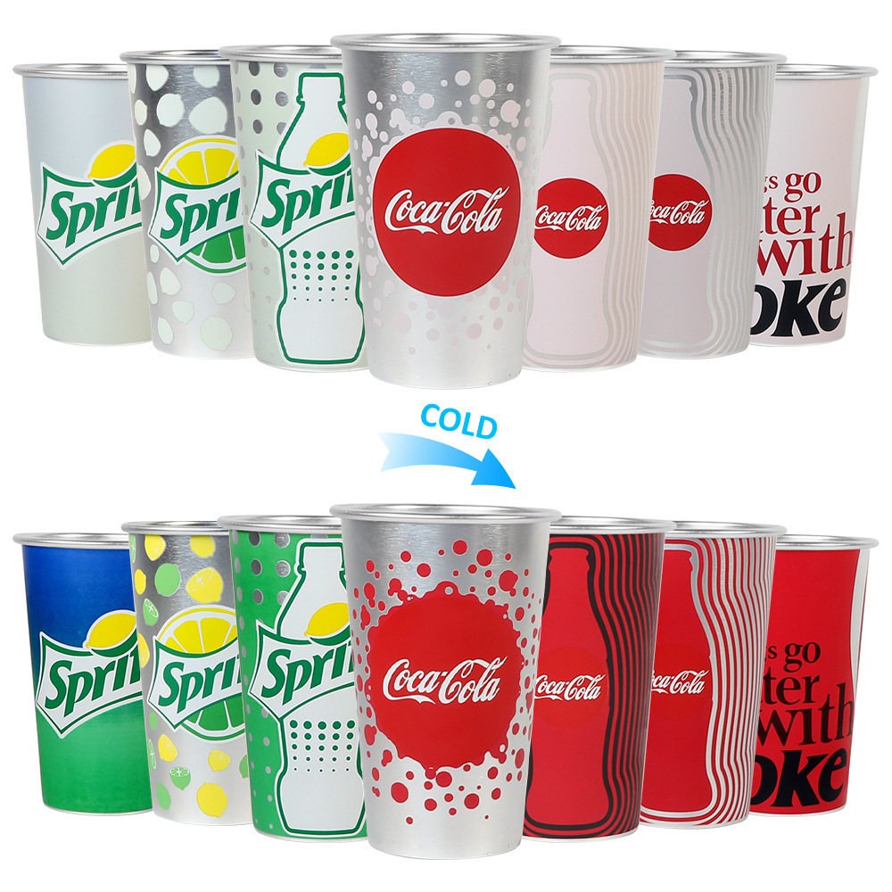 BPA FREE 12oz Color Changing Stadium Cup Durable aluminium cups  Reacting to ice cold liquids