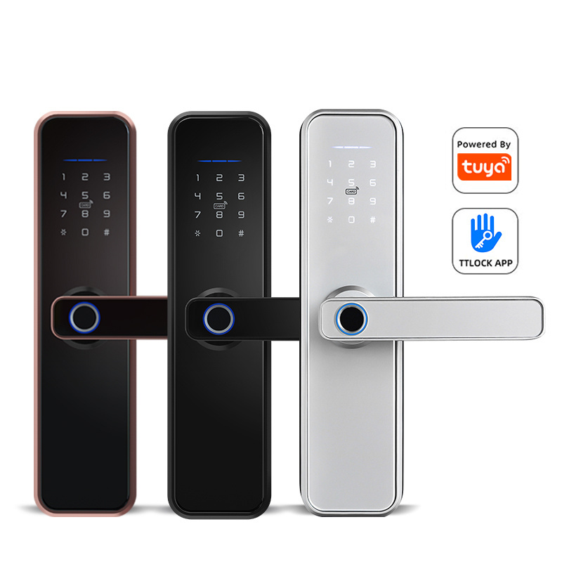 Keyless Entry Hotel Home NFC PIN Door Smart Fingerprint Lock Electronic WiFi Sensor Door Tuya TT Lock