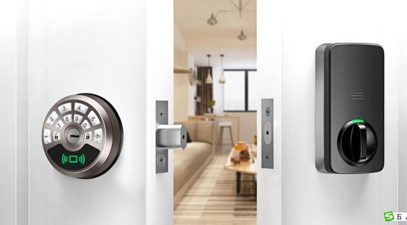 Electric keyless smart door lock black with handle deadbolt APP card password home hotel