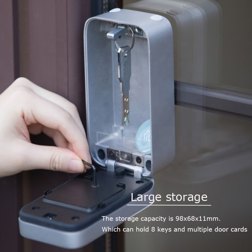 TT Lock BLE Safe Stainless Steel Electric Fingerprint IC Card Password Lock Home Smart Key Box