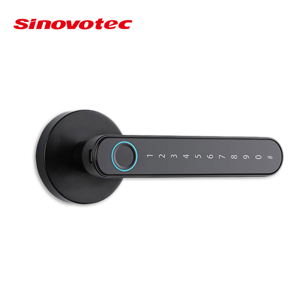 Commercial WIFI Password Digital Code Access Slim Fingerprint Door Handle with Single Latch 5050 5072 Mortise