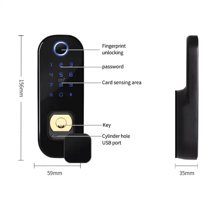 TUYA WIFI Electric Digital Fingerprint Door Lock TT lock Remote Unlock Cerradura Inteligente Digital Smart Lock