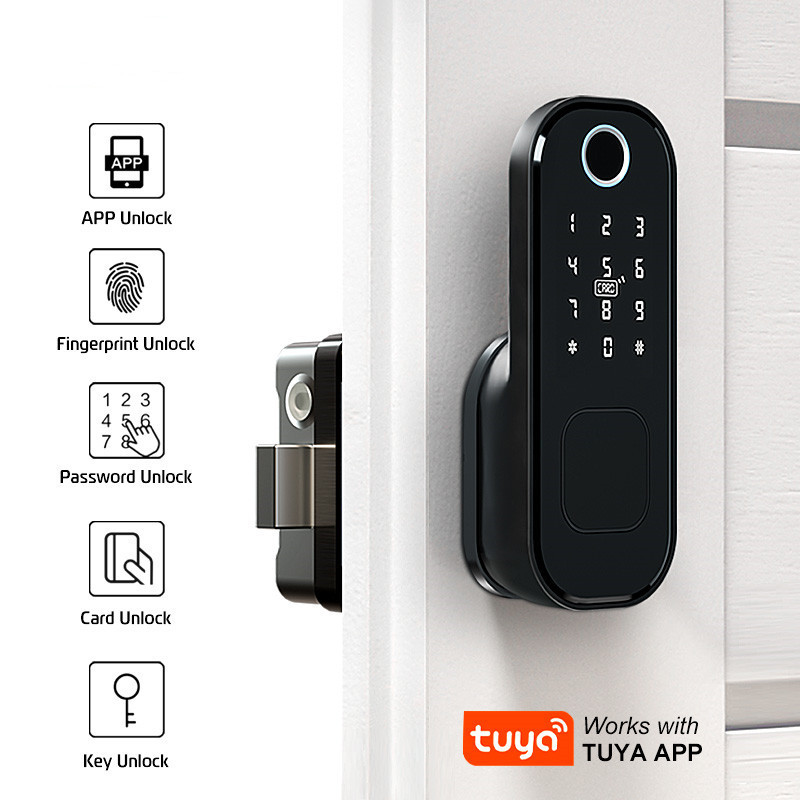 Electronic Smart Lock Biometric Fingerprint Door Lock Virtual Password  Fingerprint Card Key Lock for Bedroom Home Security