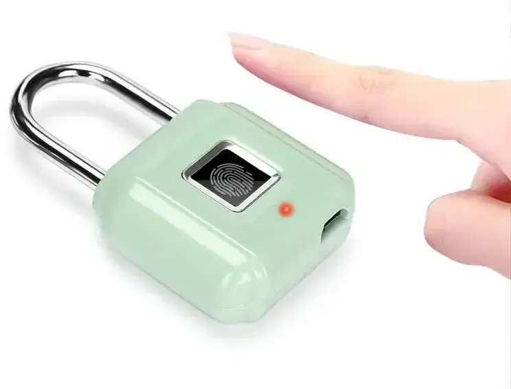 Mini Smart Fingerprint Padlock Keyless Biometric Thumbprint Door Lock USB Waterproof Quick Unlock Metal Anti-Theft Smart Padlock