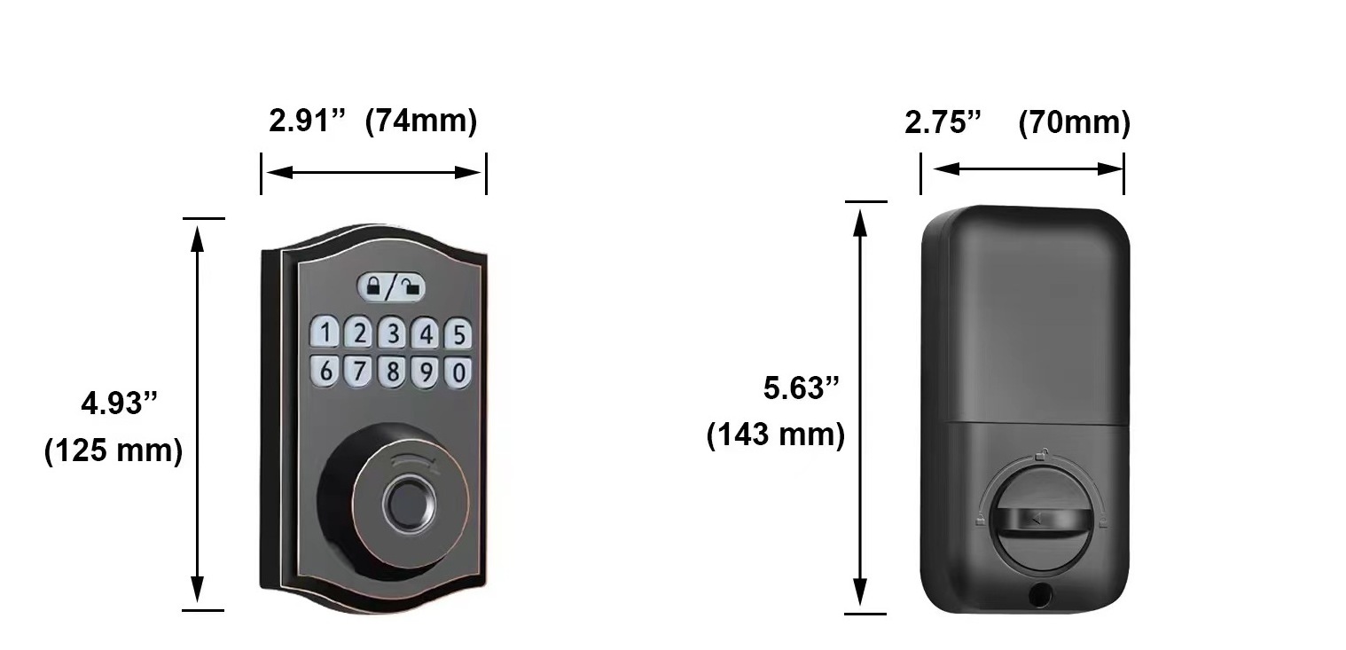 Front Door Smart Locks Electric Keypads Code Smart Door Deadbolt Lock for Wooden Metal Door