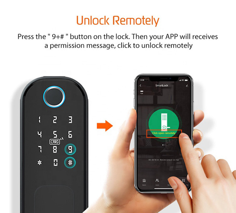 Sinovo High Security Single sided Fingerprint Ttlock App Electronic Keypad Smart Door Lock