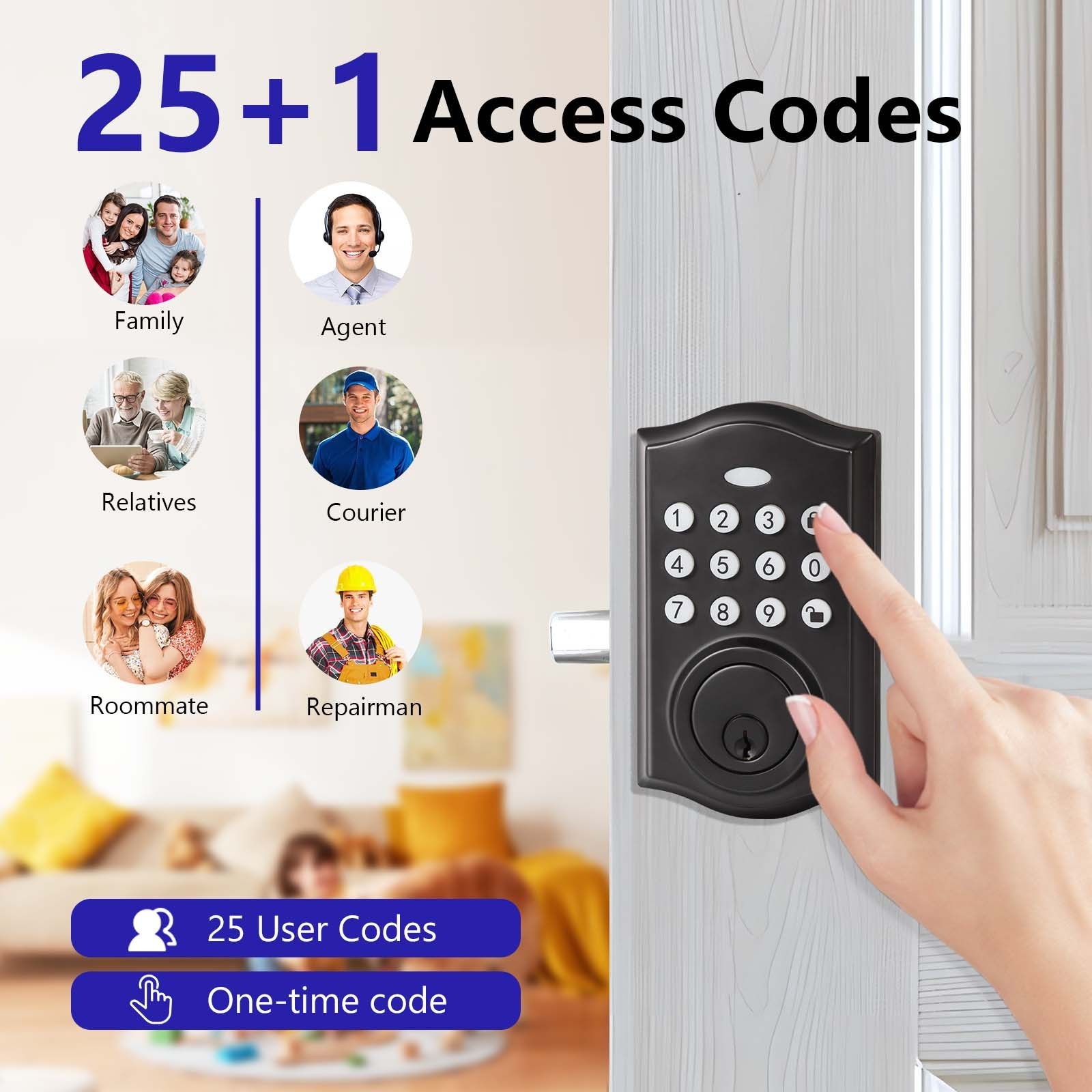 Factory Price Smart Deadbolt Lock Keys Password Digital Keypad Keyless door lock