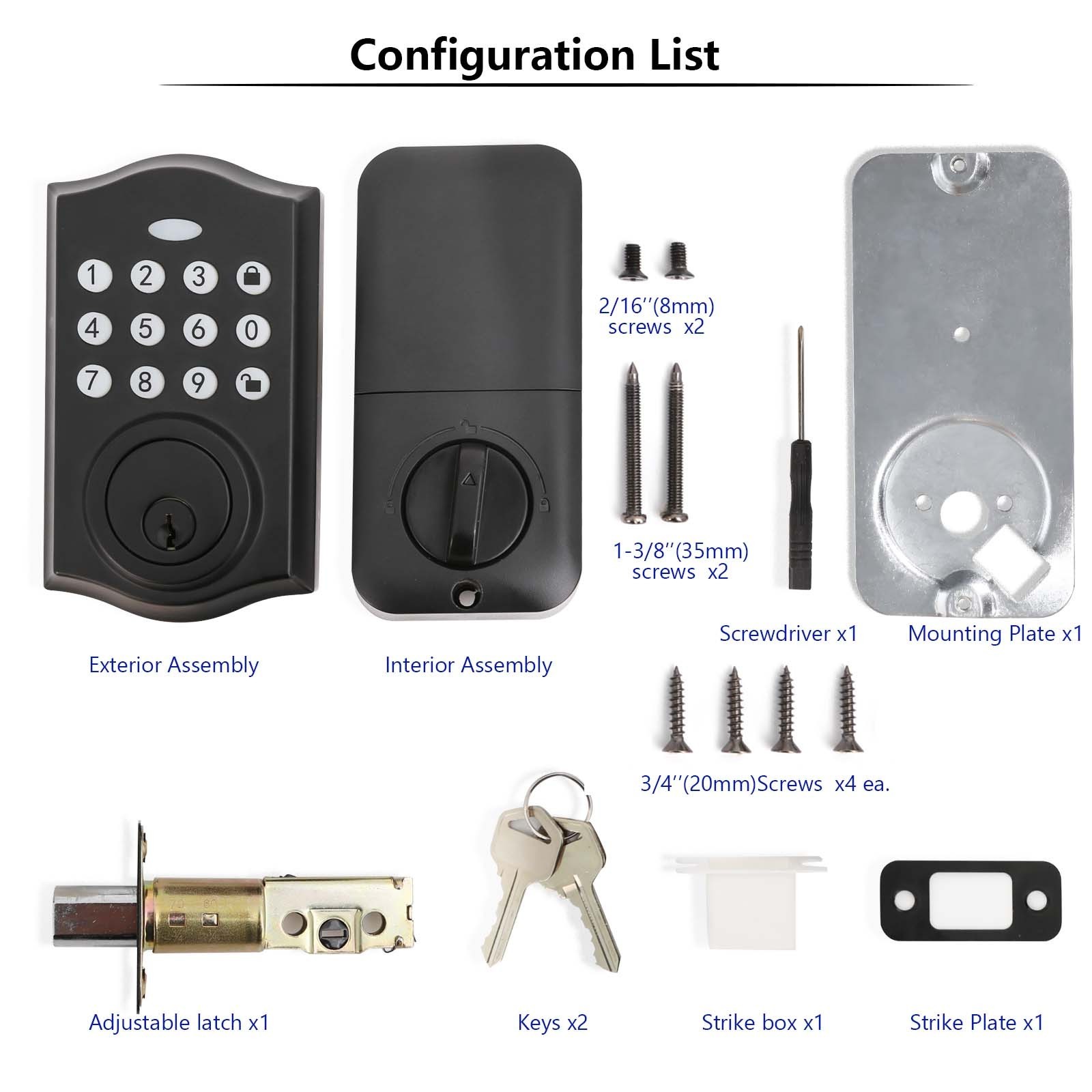 Factory Price Smart Deadbolt Lock Keys Password Digital Keypad Keyless door lock