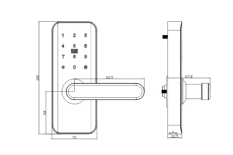 Anti Theft Home Office Weatherproof Outdoor Gate Lock TTlock AA Alkaline APP Electric NFC Digital Door Lock