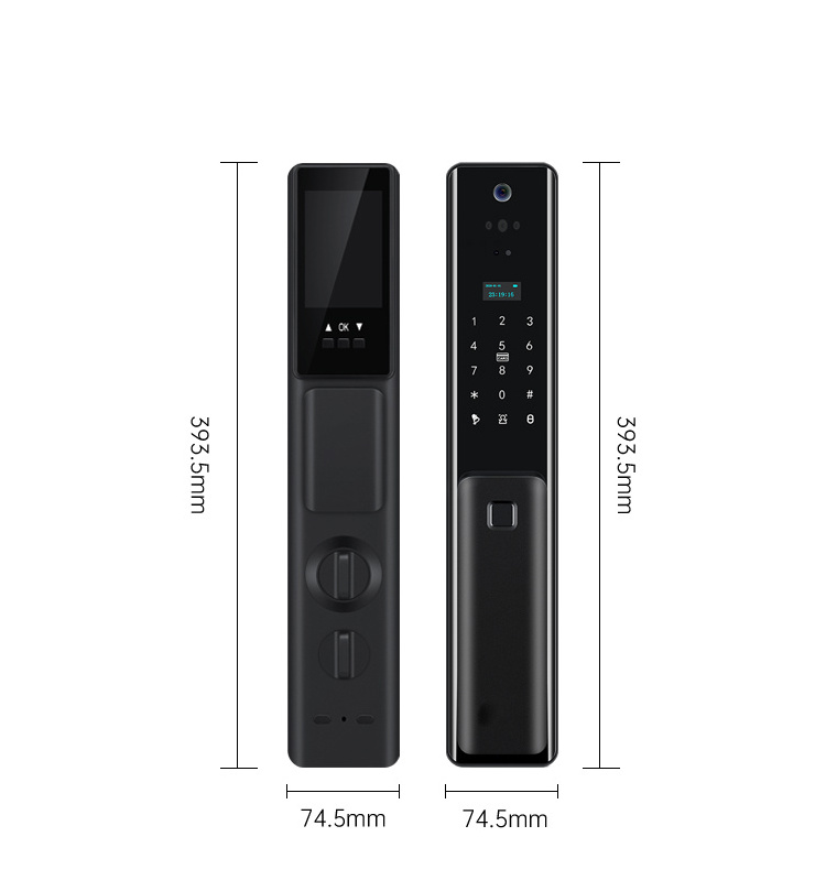 Logo Printing Free Face Recognition Wifi Code Security Fingerprint Camera Two Way Audio Smart Door Lock with 6068 mortise