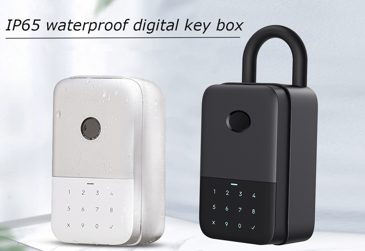 TTlock Tuya App Waterproof Outdoor Wall Mounted Strong Digital Fingerprint Code Smart Keypad Key Lock Box