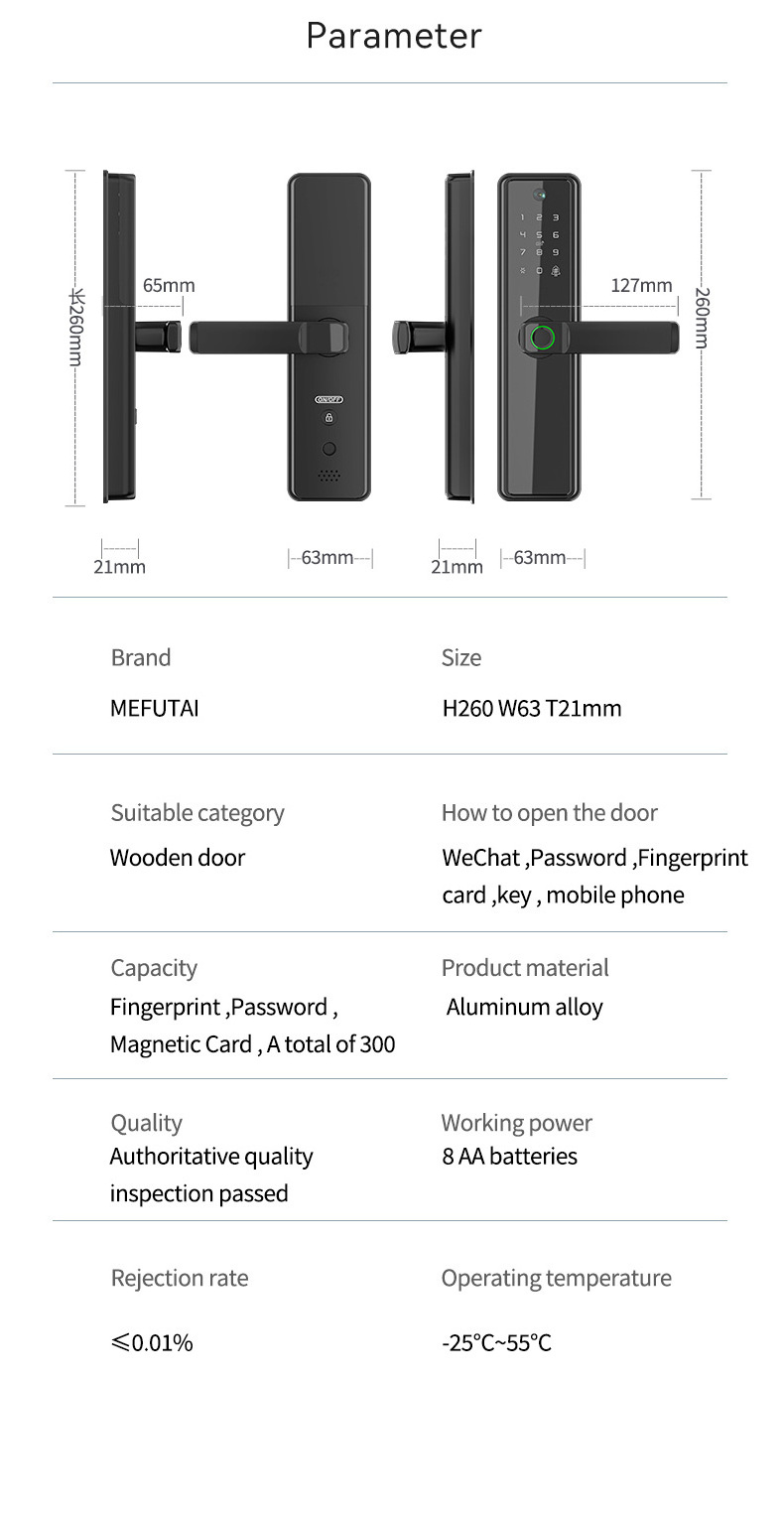 Keyless Fingerprint Smart Door Lock and Handle Keypad Entry Electronic Passcode for Front Door