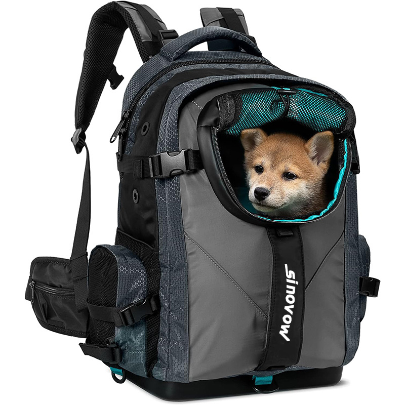 Custom Durable Waterproof High Breathable Pet Backpack Carrier With Mesh Window For Small Medium Dogs