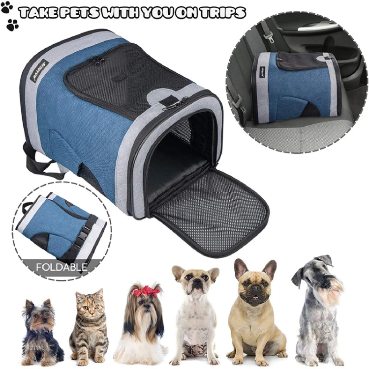 Custom Colors Durable Nylon Sustainable Cats Carriers Expandable Fit Dog Travel Backpack Carrier Bag For Hiking Cycling