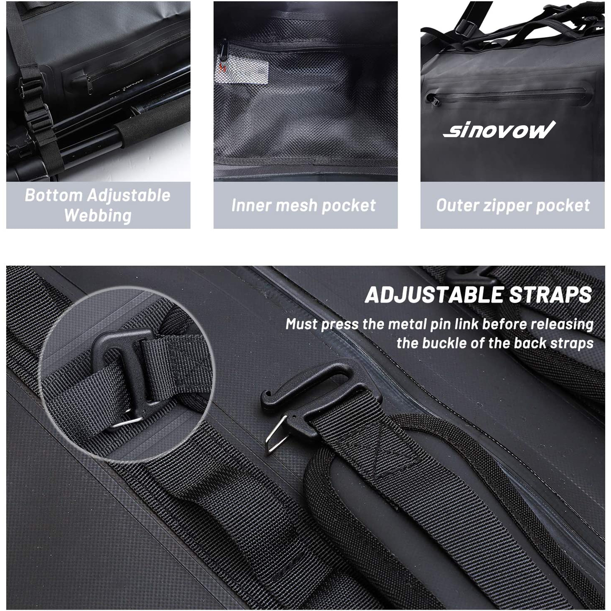 Waterproof Duffle Bag Airtight Backpack Dry Bag for Camping Kayaking Fishing Boating Surfing Outdoor Floating Hunting