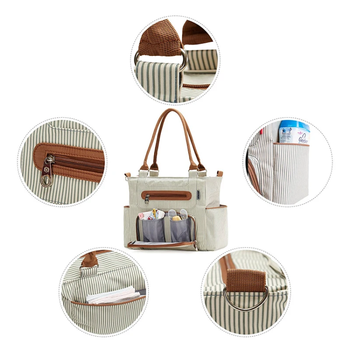 Multifunctional Custom Logo 6pcs Set Luxury Designer Portable Diaper Bag Tote Handbag For Mommy Mummy Mom With Large Capacity