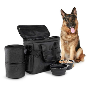 Top Dog Travel Bag - Airline Approved Travel Set for Dogs Stores All Your Dog Accessories - Includes Travel Bag, 2X Food Storage