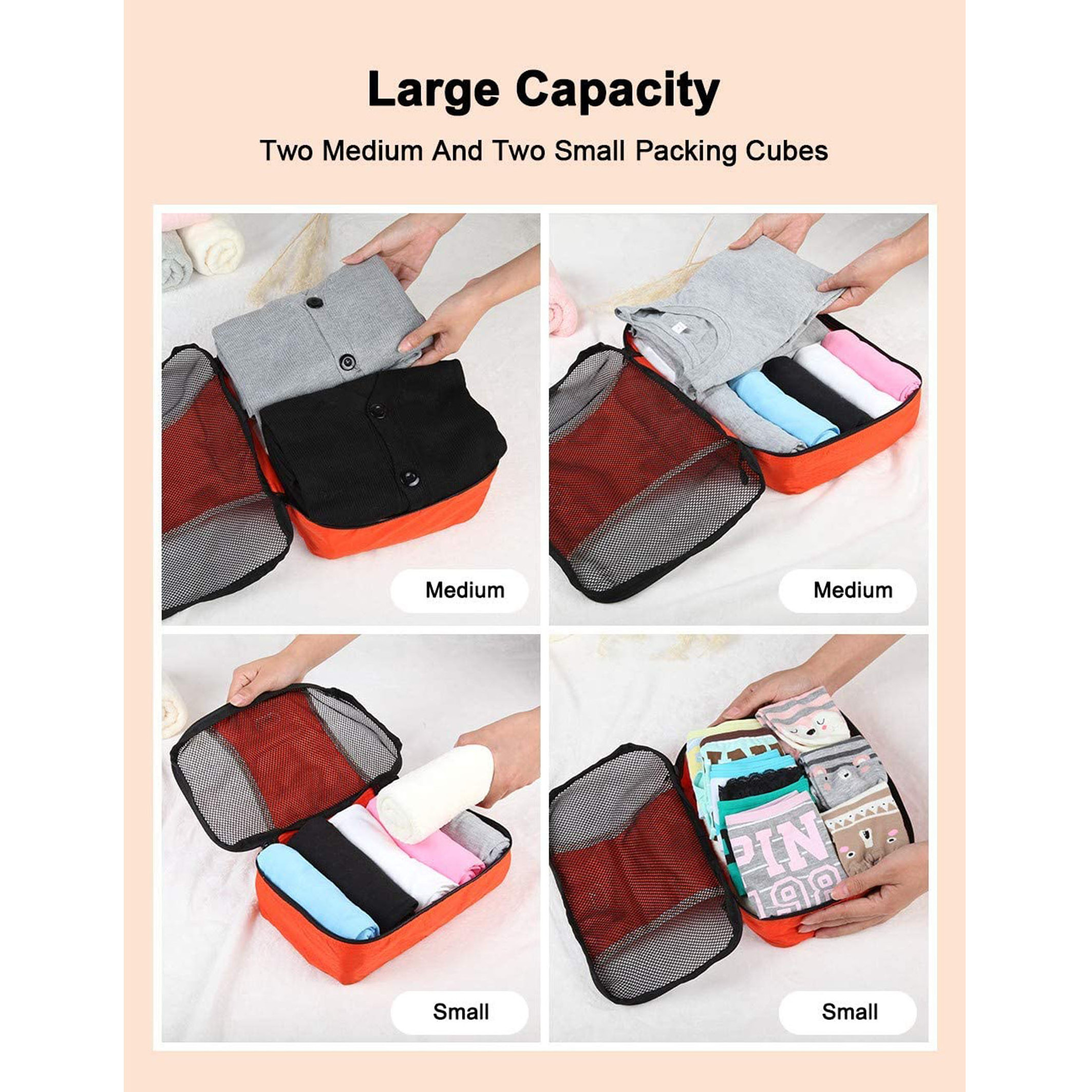 5 in 1 travel organizer bag set lightweight Travel Luggage Organizer Bags 5 pcs Packing Cubes Travel bag Set