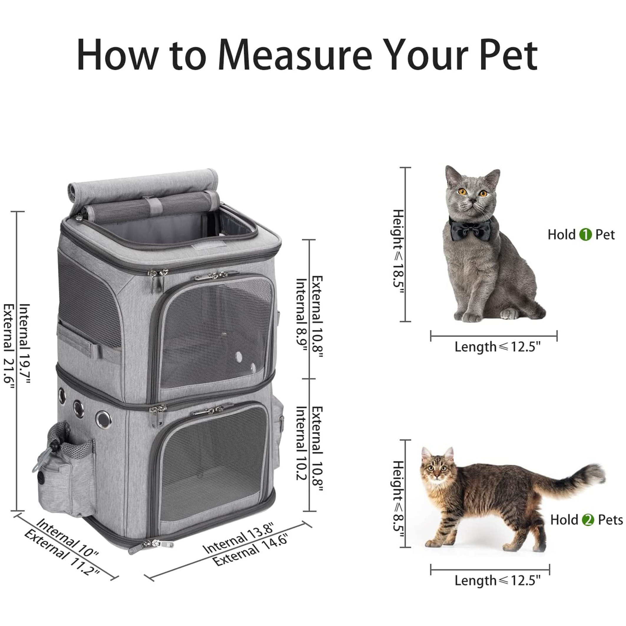 OEM ODM Pet Backpack Travel Double Compartment Pet Carrier Backpack for Small Cats and Dogs Cat Travel Carrier