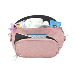 Portable Small Fanny Pack Mini Baby Diaper Bags with Detachable Diaper Changing Pad