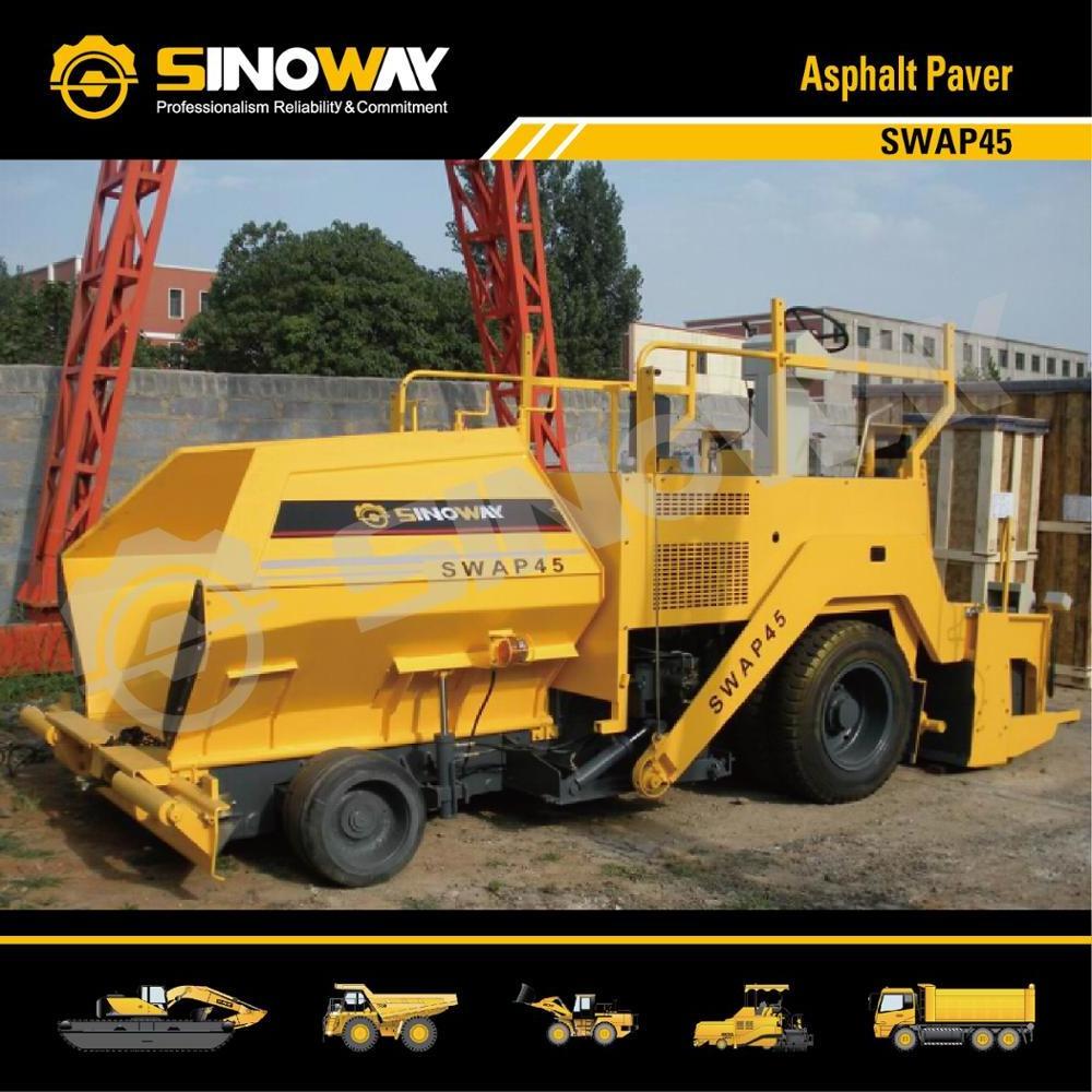 China New Wheeled Asphalt Paver Machine 4.5 m Road Finisher