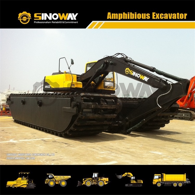 Good quality amphibious dredging excavator SWEA220 swamp marsh buggy with sand cutter suction dredging pump