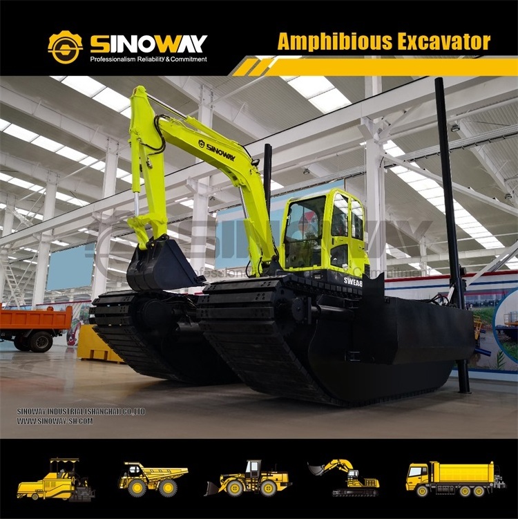 SINOWAY 15ton SWEA80 swamp buggy amphibious excavator manufacturer for dredging