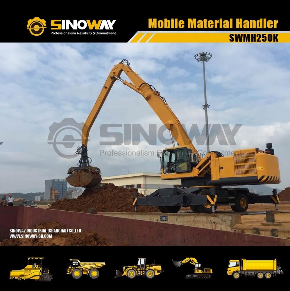 Brand new SINOWAY 25 ton Heavy Duty Scrap Material Handler excavator on Wheel for sale